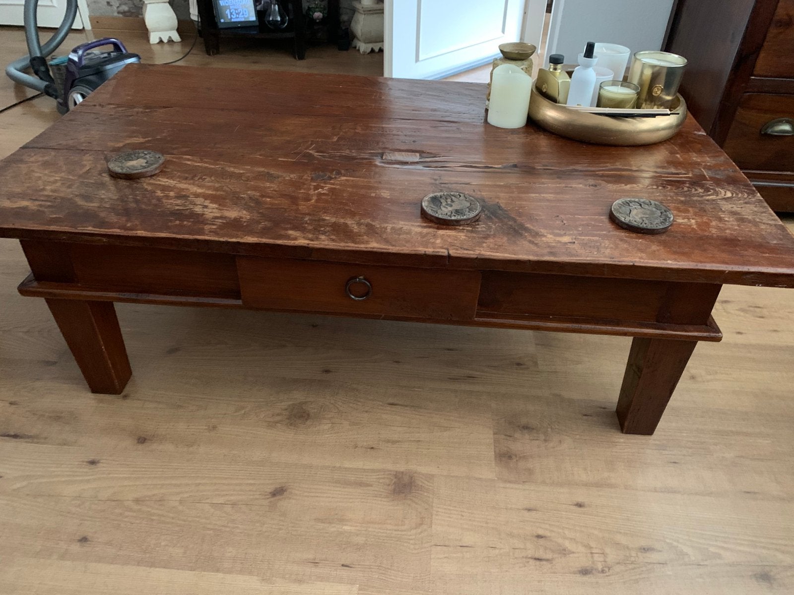 Koloniale salontafel, Ophalen, Gebruikt, Koloniaals, 100 tot 150 cm