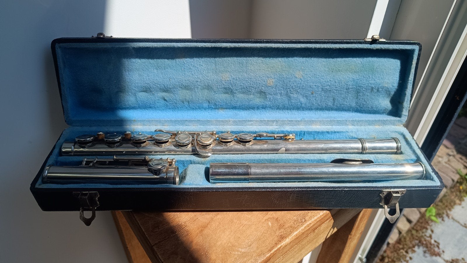 Vintage Dwarsfluit met Koffer - Gebruikt, Muziek en Instrumenten, Ophalen of Verzenden, Gebruikt, Dwarsfluit, Met koffer of tas