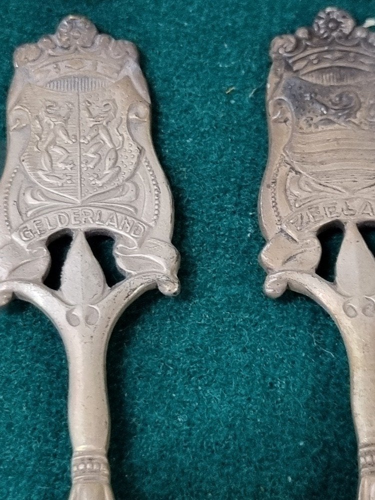 koffielepels 12 provincies art l90 vintage verzilverd, Ophalen of Verzenden, 'T Olde Gre-j, Info@toldegrej.nl, Endepoelstraat 20f Didam