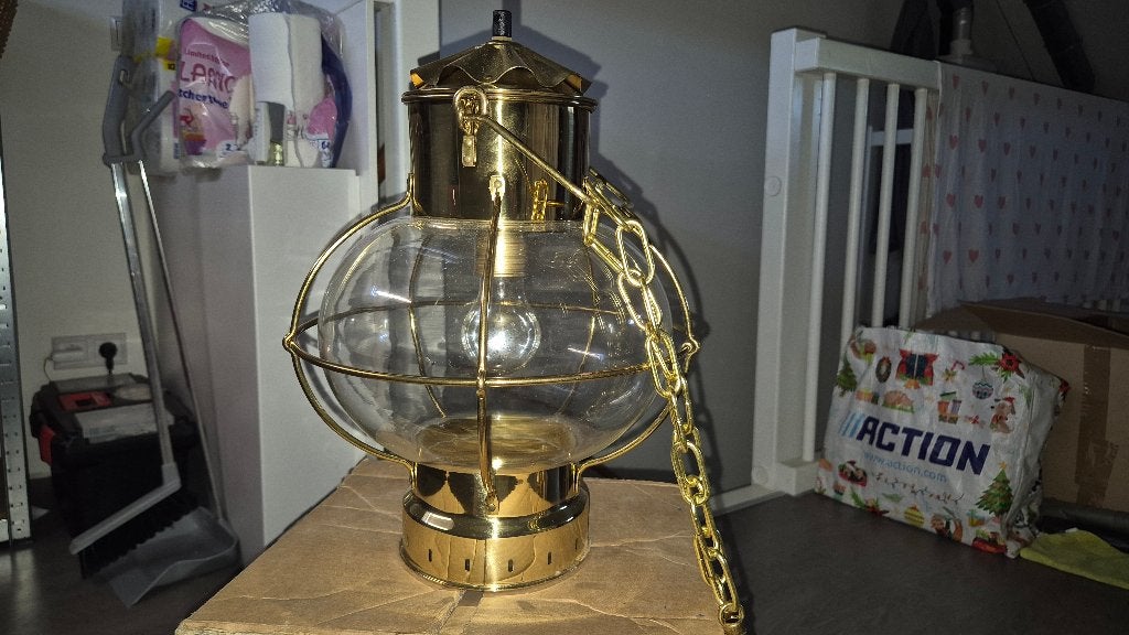 Fonkelnieuwe zwaar messing DHR draadlamp, Huis en Inrichting, Lampen | Hanglampen, Ophalen of Verzenden, Nieuw, Glas, E27 (groot)