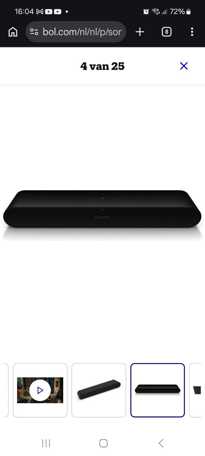 Sonos Ray Soundbar Zwart - Nieuw in Doos, Ophalen of Verzenden, Nieuw