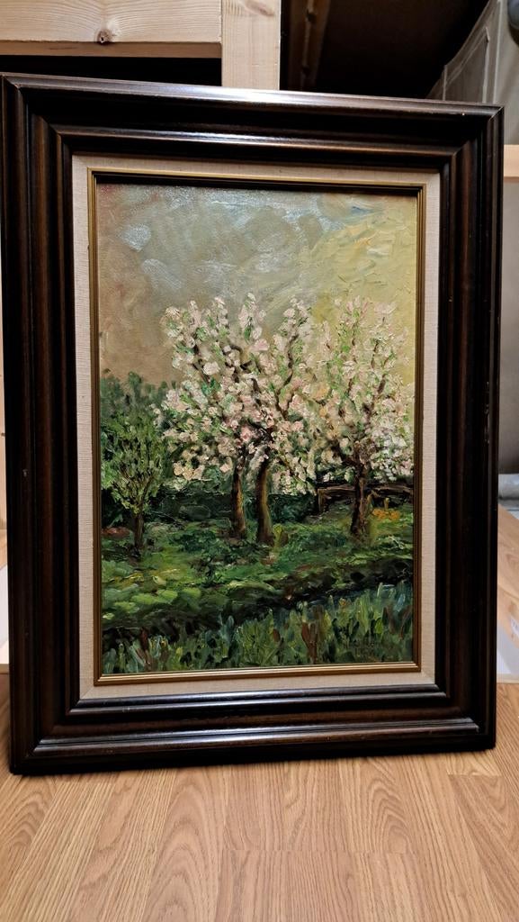 Schilderij campinaheide Boxtel met klasiek eikenhouten lijst, Antiek en Kunst, Kunst | Schilderijen | Klassiek, Ophalen