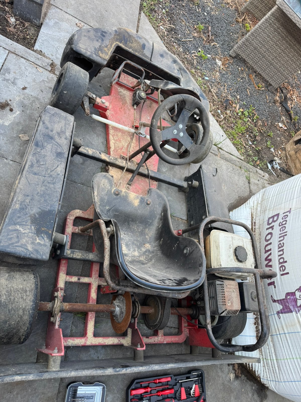 Kart met Honda GX200 6.5 PK Motor – Project of Hobbykart, Sport en Fitness, Karting, Ophalen, Gebruikt, Kart