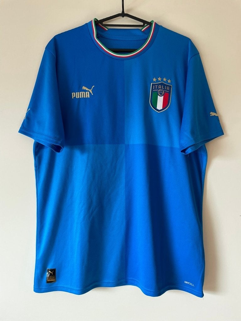 Italië Puma Voetbalshirt Blauw Maat L 2022 Home, Blauw, Ophalen of Verzenden, Zo goed als nieuw, Voetbal