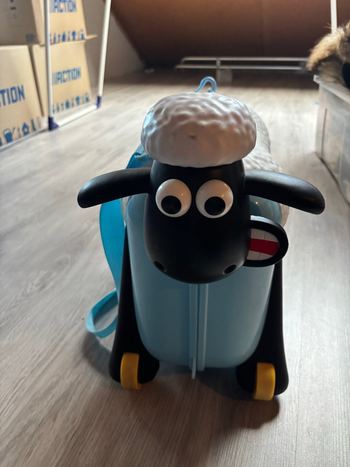Shaun het Schaap Kinderkoffer - Blauw, Wieltjes, 40 tot 60 cm, Gebruikt, 20 tot 30 cm