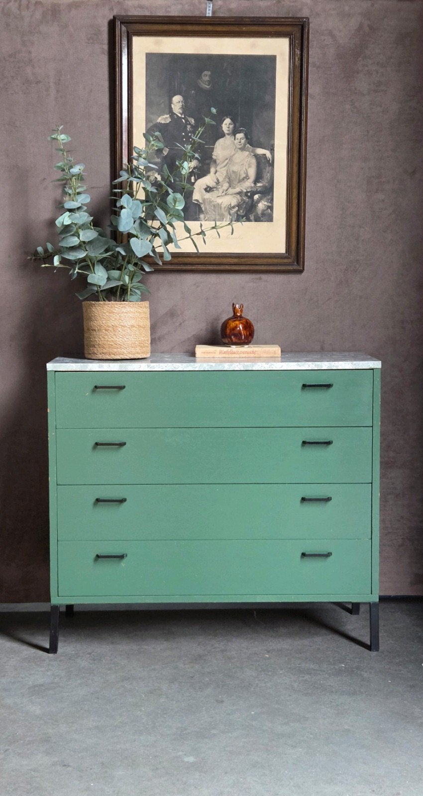 groen vintage retro ladenkast ladenkastje !, Huis en Inrichting, Ophalen, Gebruikt, 50 tot 100 cm, 3 of 4 laden