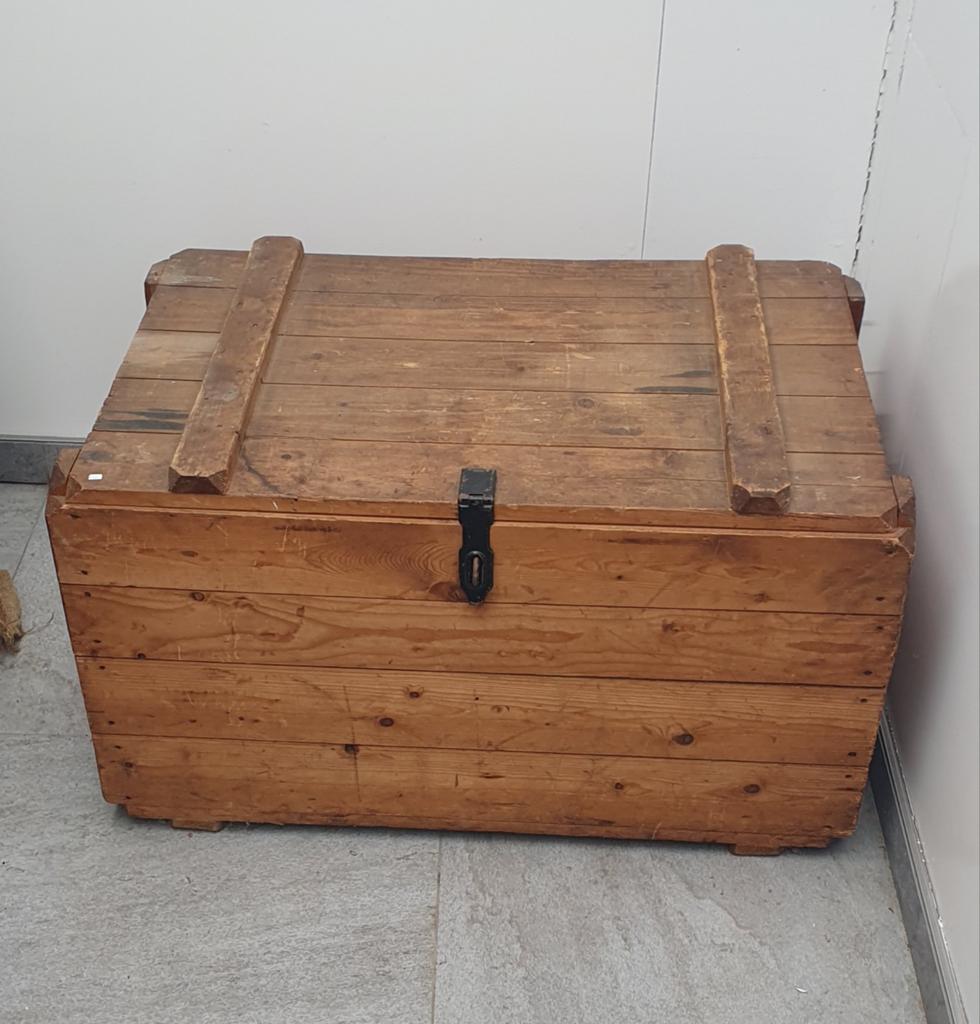 Vintage Houten Kist - Opbergkist - Grenenhout, Huis en Inrichting, Ophalen, Gebruikt, 100 tot 150 cm, 50 tot 75 cm