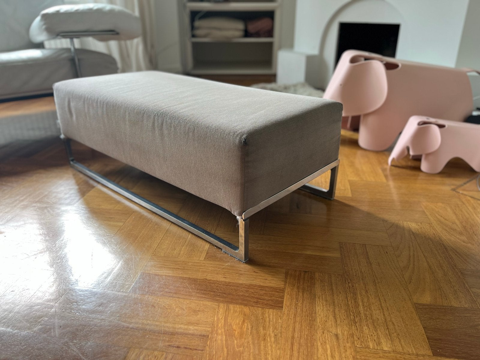 B&B Italia Antonio Citterio poef/voetenbank, Ophalen, Gebruikt, 100 tot 125 cm, Stof