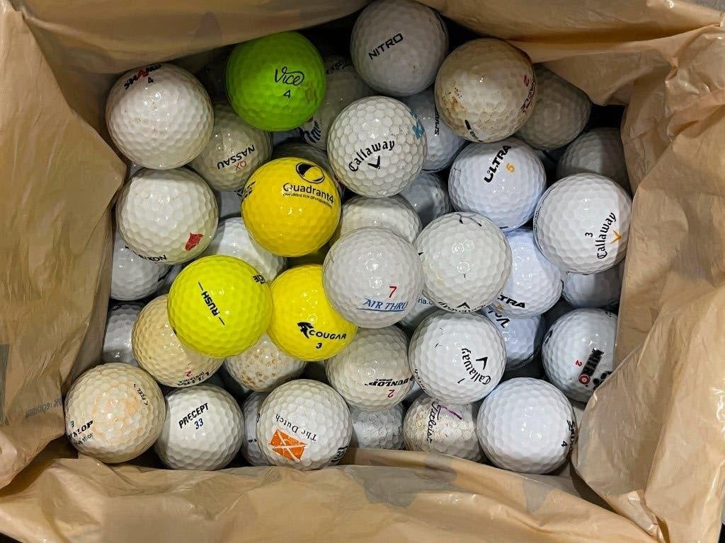 Doos diverse merken golfballen 150 stuks, Ophalen of Verzenden, Gebruikt, Bal(len), Overige merken