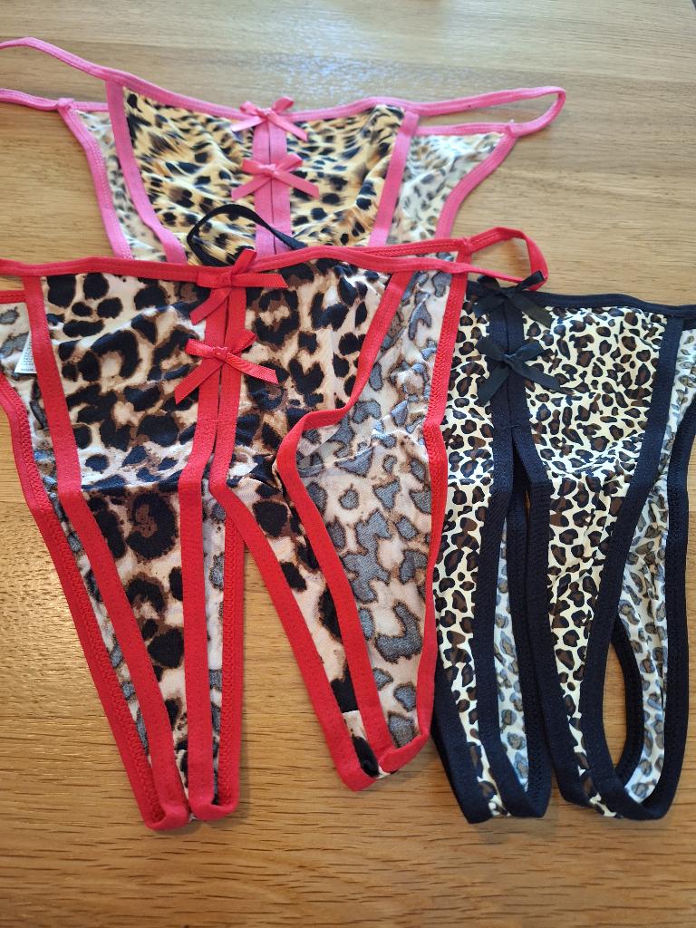 3 stuks dames sexy slipjes met luipaardprint en strik, Kleding | Dames, Ondergoed en Lingerie, Verzenden, Overige kleuren, Slip