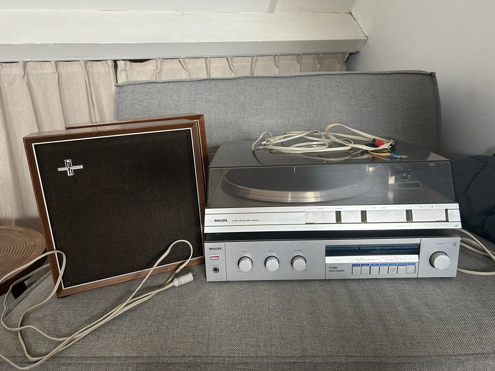 Vintage Philips Hifi Set: Platenspeler, Versterker & Speaker, Ophalen, Philips, Gebruikt, Losse componenten