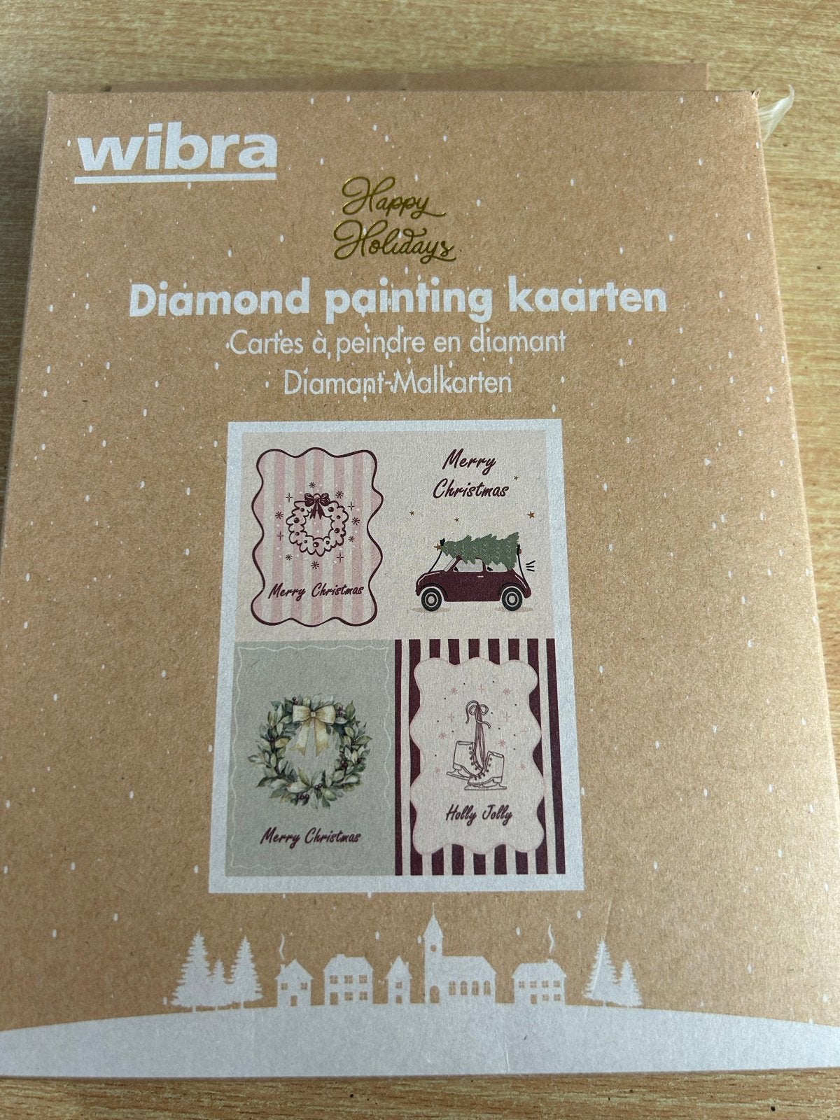 Wibra Happy Holidays Diamond Painting Kaarten Kerst, Hobby en Vrije tijd, Diamond painting, Nieuw, Meerkleurig, Ophalen of Verzenden