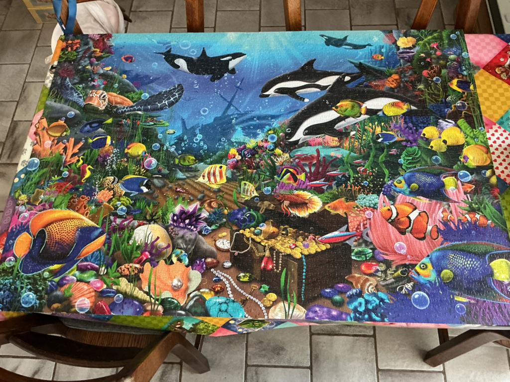 Legpuzzel 3000 stukjes - Onderwaterwereld met orka's, Hobby en Vrije tijd, Ophalen of Verzenden, Meer dan 1500 stukjes, Gebruikt