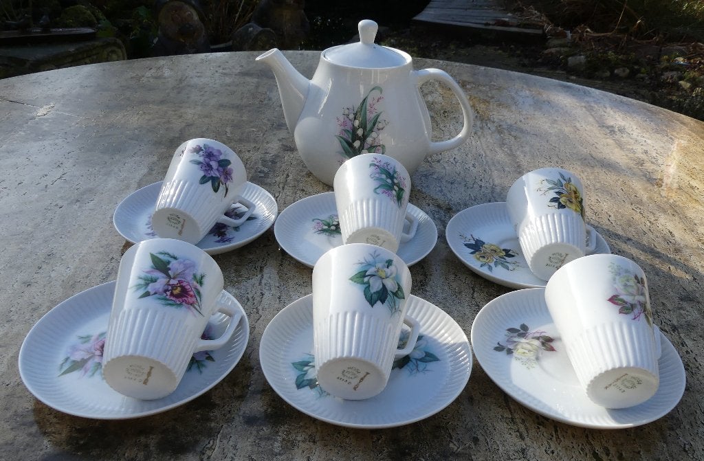 MOSA TIK TAK Set Theepot met 6 Koppen en Schotels, Ophalen of Verzenden