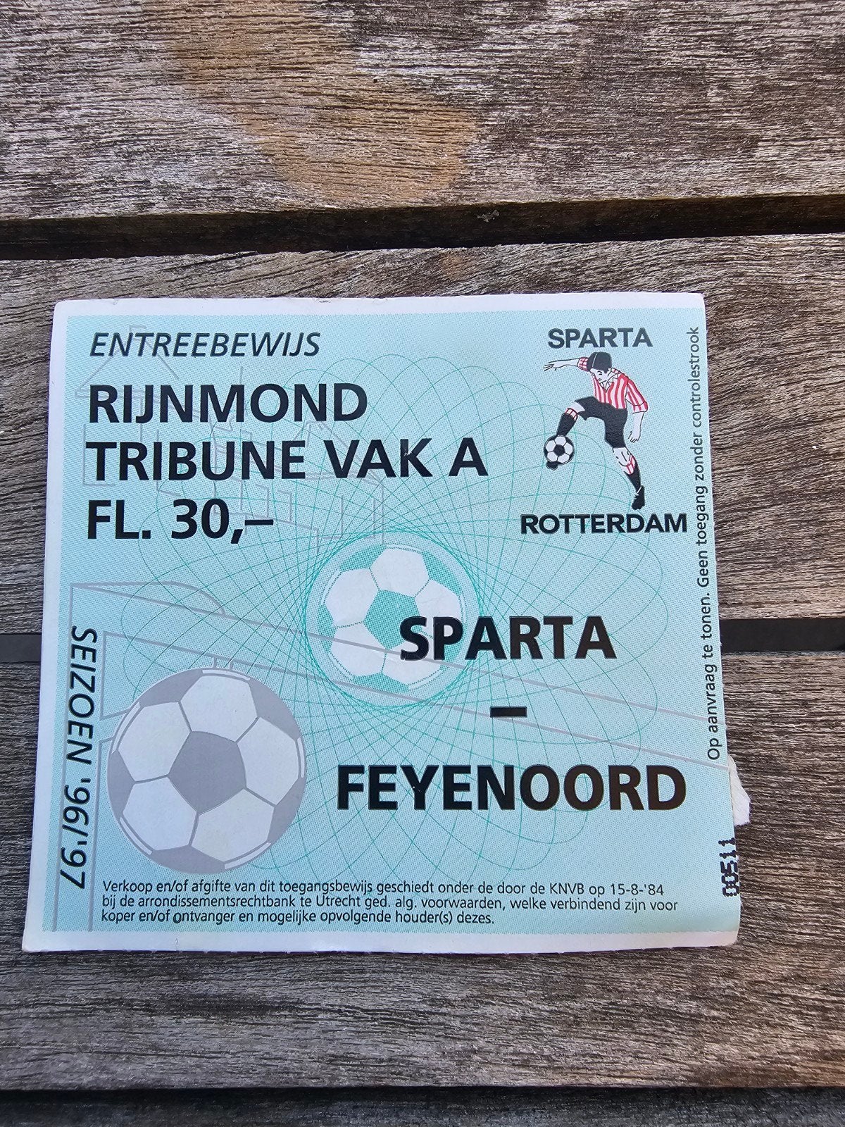 kaartje sparta-feyenoord seizoen 1996-1997, Verzenden, Zo goed als nieuw, Feyenoord, Spelerskaart