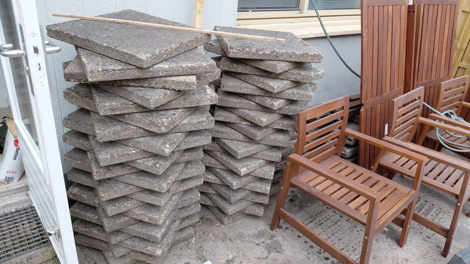 Gratis Tuintegels, Tuin en Terras, Ophalen of Verzenden, Gebruikt, Beton, Terrastegels