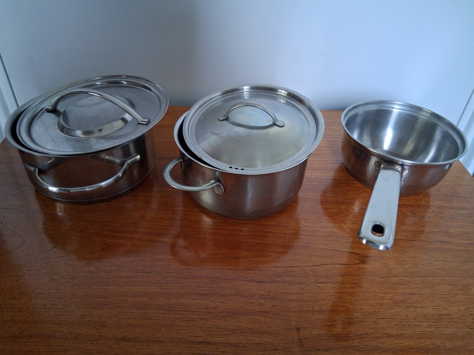 drie goede starters pannen samen €10 WMF, Huis en Inrichting, Keuken | Potten en Pannen, Ophalen of Verzenden, Zo goed als nieuw