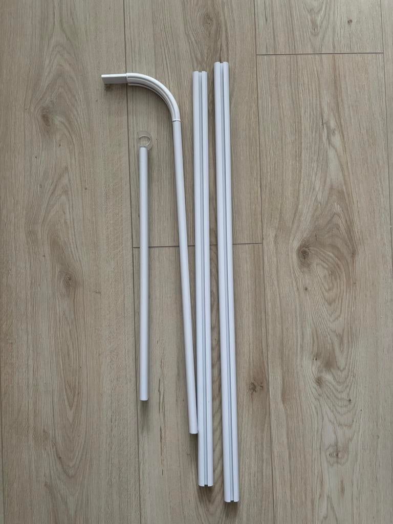Douchestang Sealskin Easy Roll. Zowel U als 90graden hoek, Ophalen, Wit, 50 tot 100 cm, Zo goed als nieuw