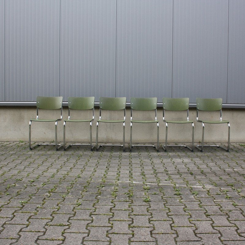 Thonet S43 | showroom set | olive green RAL 6003 | set van 6, Ophalen, Overige kleuren, Vijf, Zes of meer stoelen, Thonet