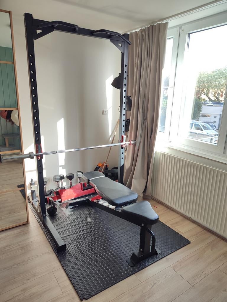 Heavy duty rek + bench, Ophalen, Zo goed als nieuw, Krachtstation