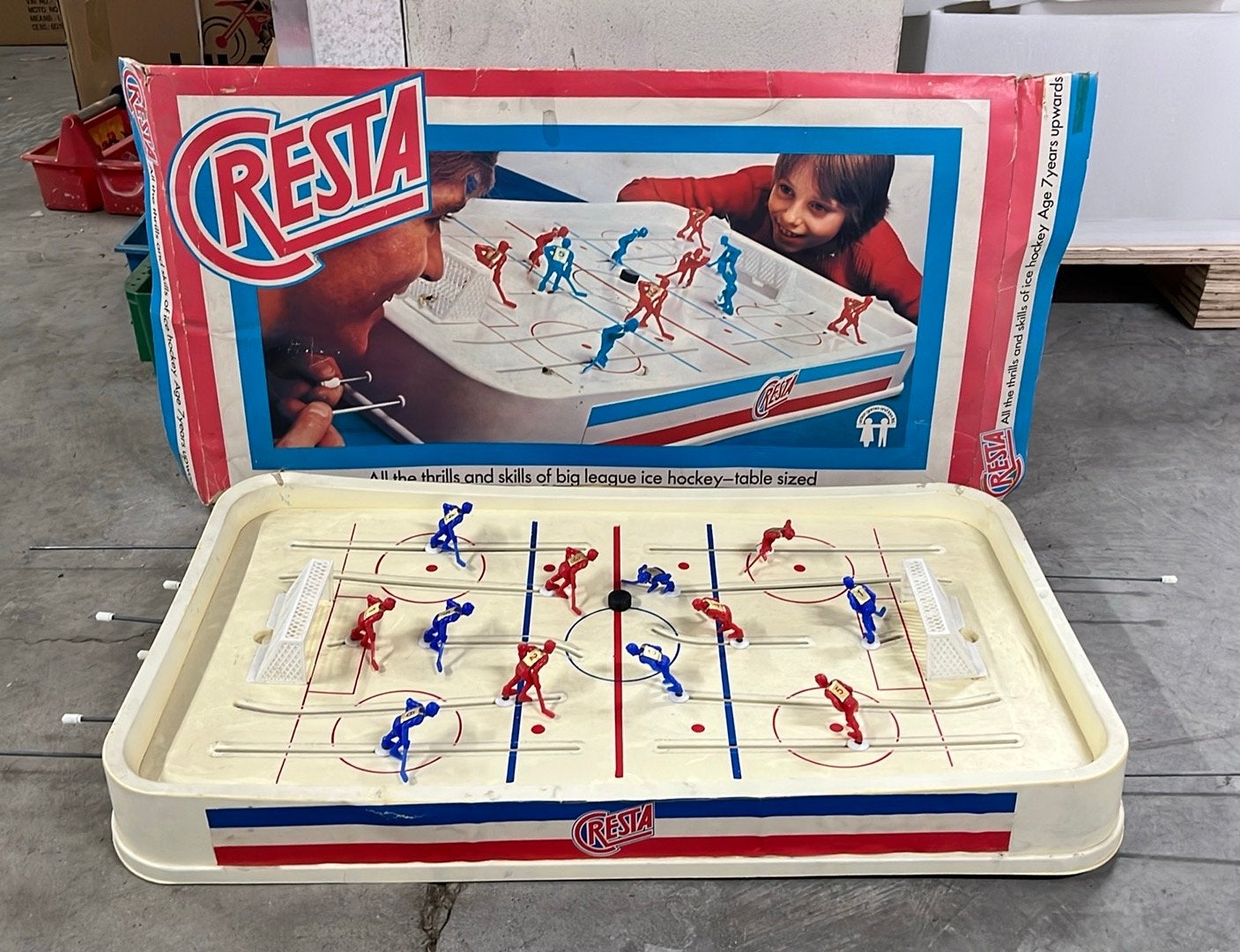 Vintage ijshockey spel - CRESTA - Compleet met doos, Vintage, Gebruikt, Jongen of Meisje, Ophalen of Verzenden