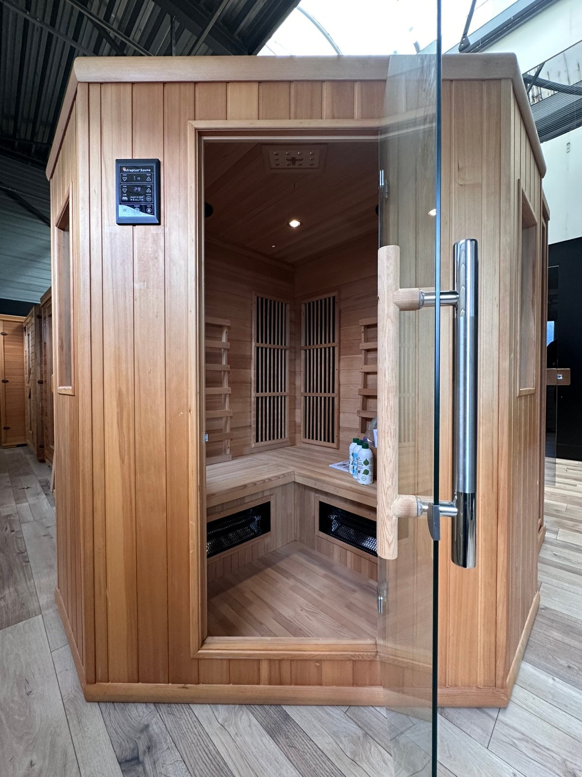 COMBI SAUNA INFRAROOD MET OPGIETKACHEL GRATIS BEZORGD! 🚚, Ophalen of Verzenden, Zo goed als nieuw, Fins of Traditioneel, Complete sauna