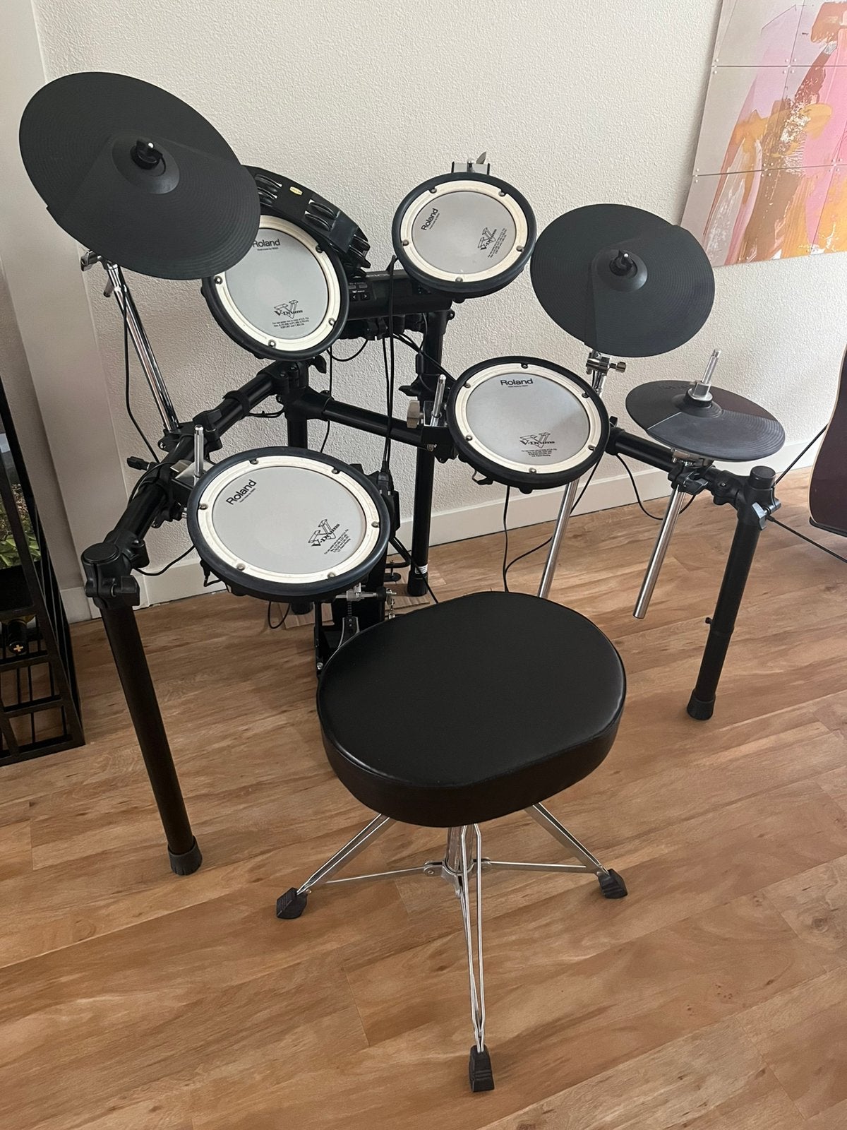 Roland TD-4 V-Drums mesh-heads + kruk (hi-hat pedaal defect), Ophalen, Gebruikt, Roland, Elektronisch