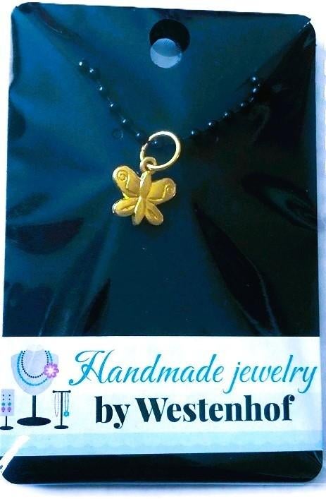 Hanger goud vlinder stainless steel goldplated, Verzenden, Nieuw, Goud, Overige materialen