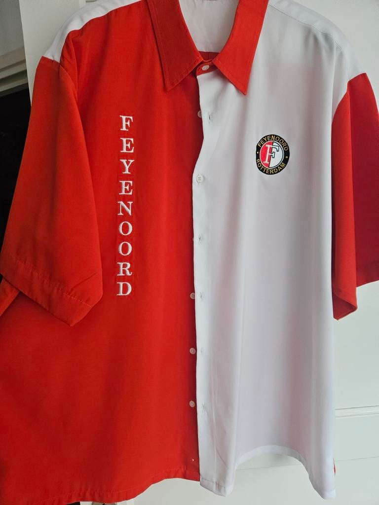Feyenoord overhemd rood/wit - Maat XXXL, Kleding | Heren, Overhemden, Ophalen of Verzenden, Zo goed als nieuw, Overige halswijdtes