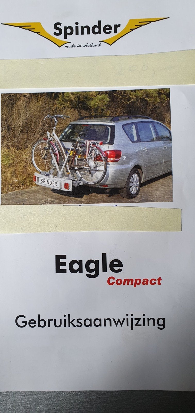 Fietsendrager  SPINDER EAGLE COMPACT, Auto diversen, Fietsendragers, Ophalen, Zo goed als nieuw, 2 fietsen, Trekhaakdrager