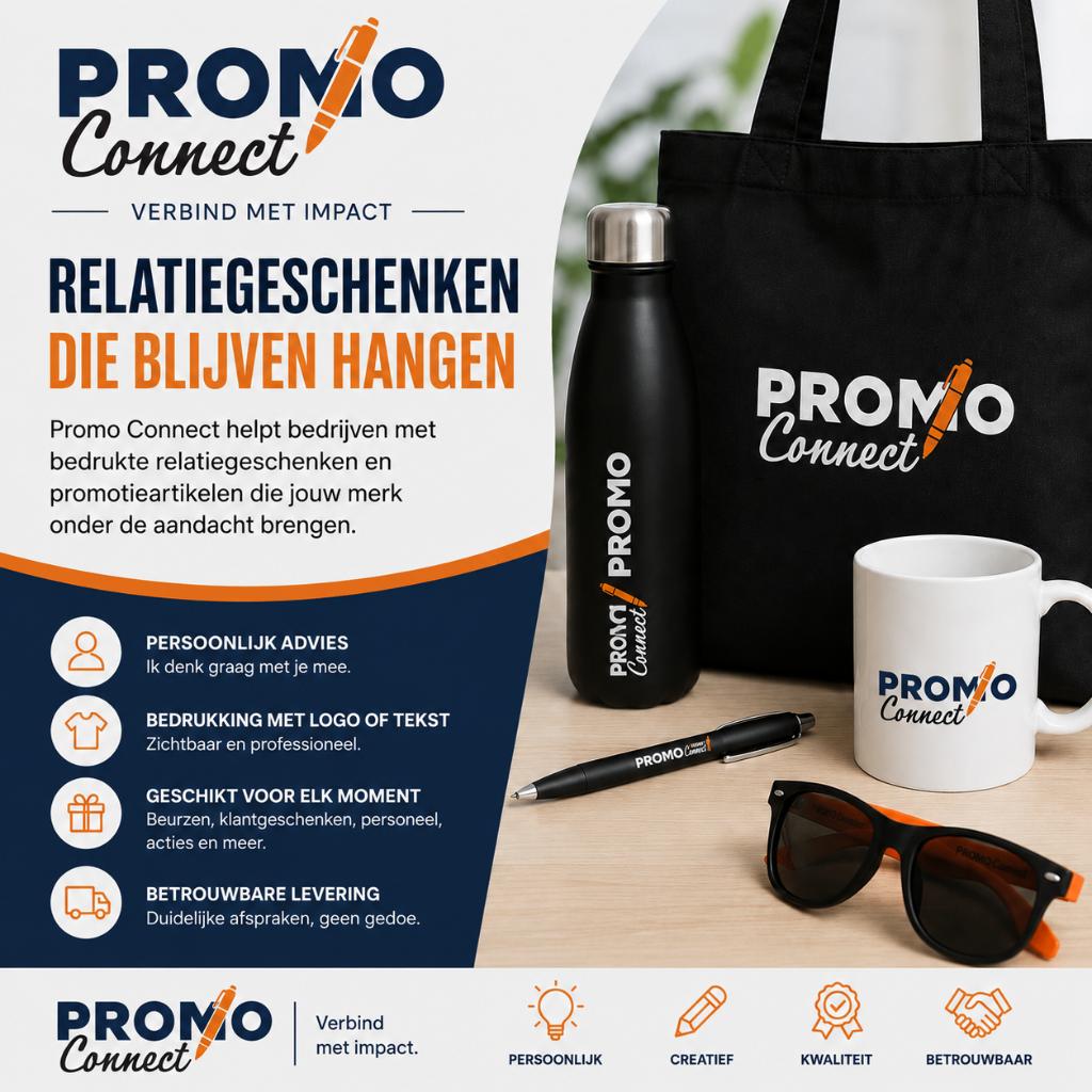 Bedrukte relatiegeschenken voor bedrijven | Promo Connect, Ophalen of Verzenden