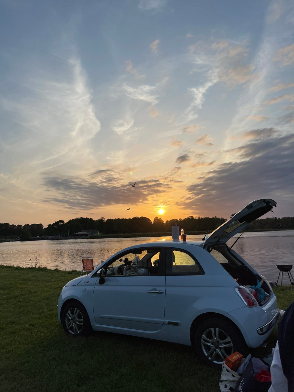 Fiat 500 1.2 AUT 51KW 2010 Blauw Benzine, 1242 cc, 4 cilinders, Leder en Stof, Origineel Nederlands