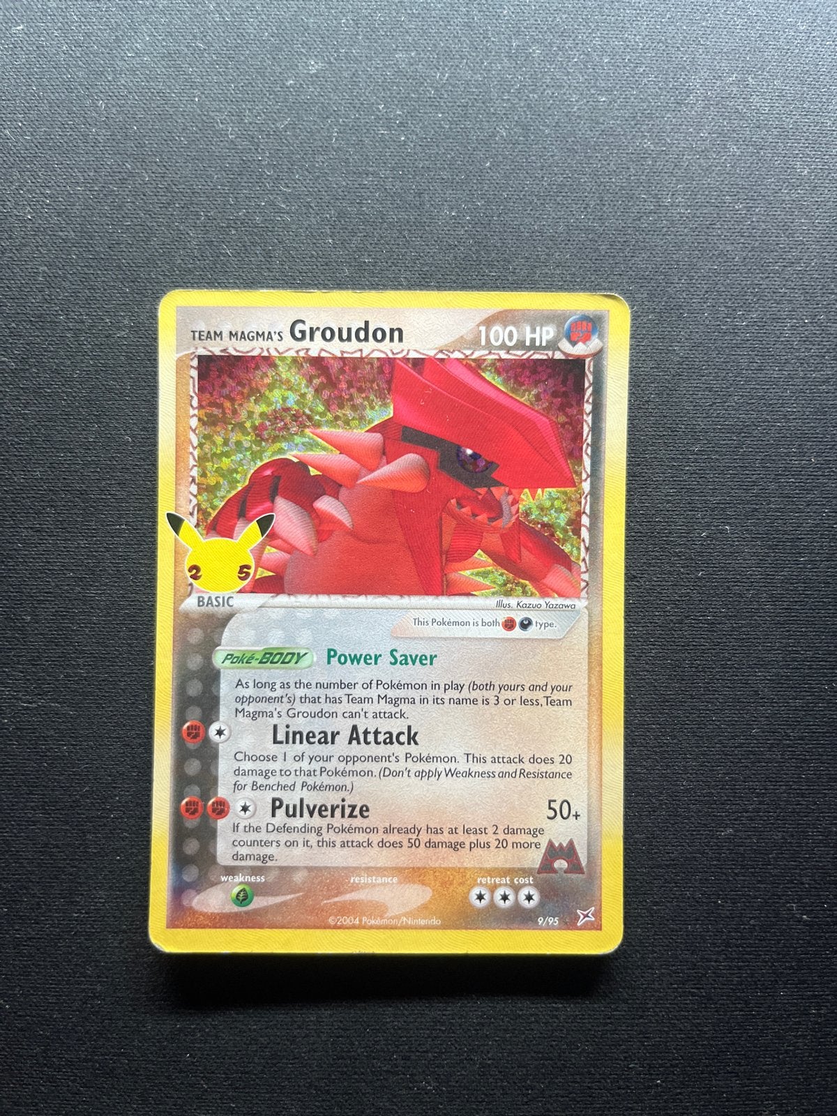 Team Magma's Groudon Celebrations Pokémon Kaart, Ophalen of Verzenden, Zo goed als nieuw, Losse kaart, Foil