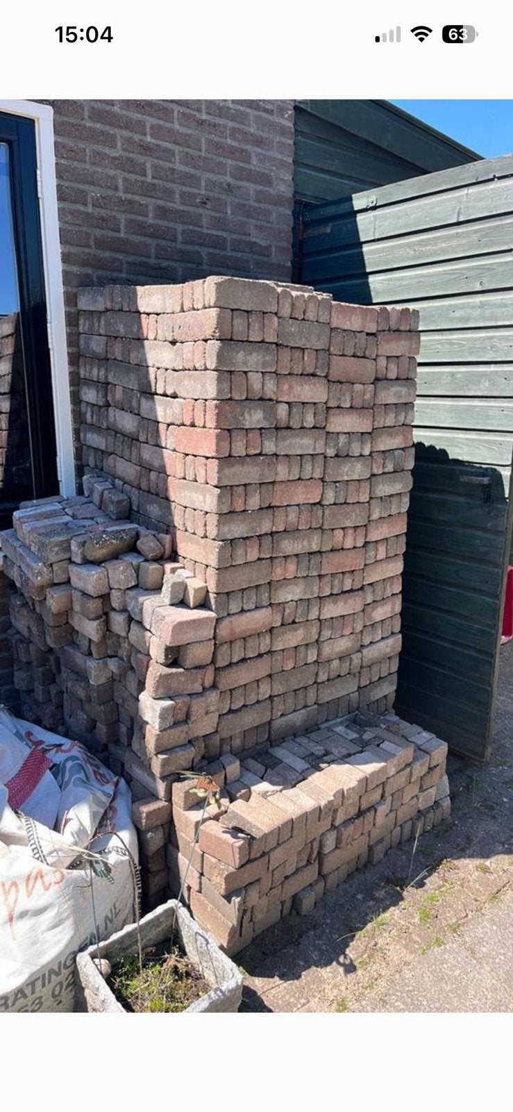 Betonklinkers - gratis, ca 20m2 (minder mag ook), Tuin en Terras, Tegels en Klinkers, Ophalen, Zo goed als nieuw, Beton, Klinkers