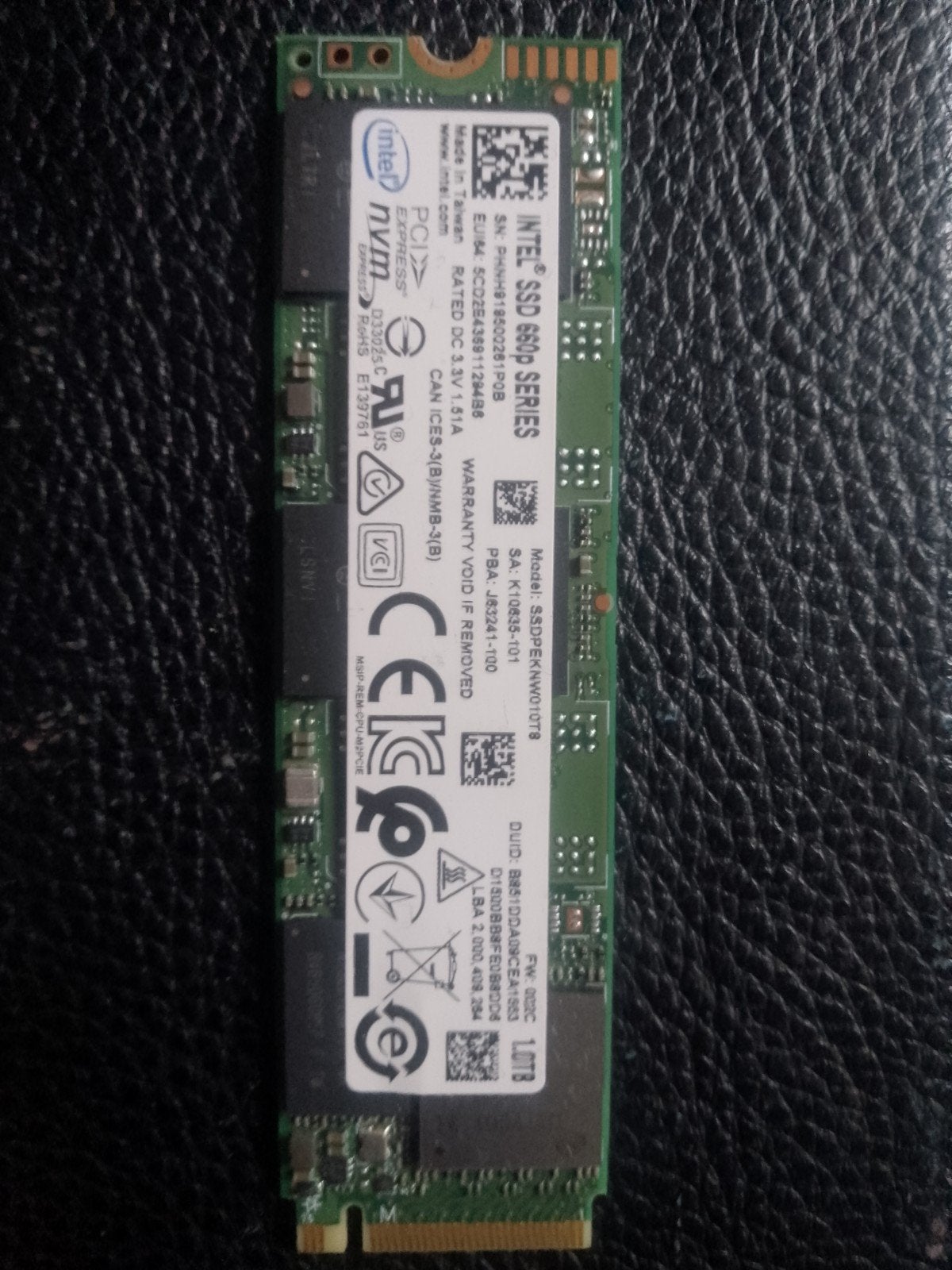 Intel SSD 660p Series 1TB NVMe M.2 SSD, Intern, Server, SSD, Intel