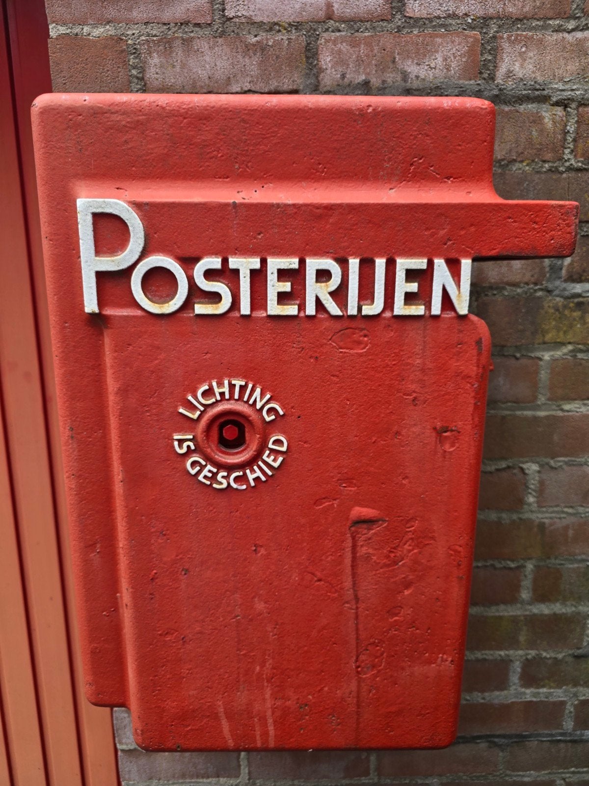 Originele PTT Posterijen brievenbus, Ophalen of Verzenden, Gebruikt, IJzer, Wandbrievenbus