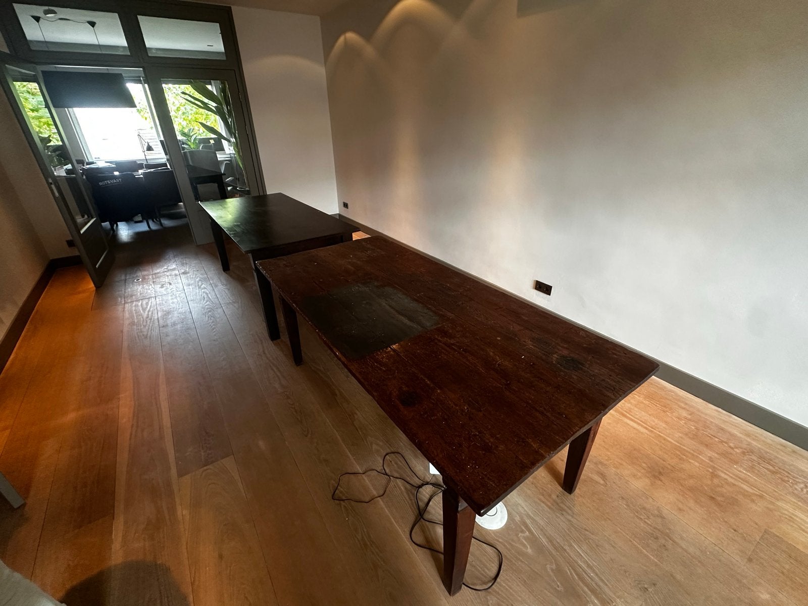 2x Houten tafel met lades - 200x90 cm - Gratis af te halen, Huis en Inrichting, Ophalen, Gebruikt, 200 cm of meer, 50 tot 100 cm