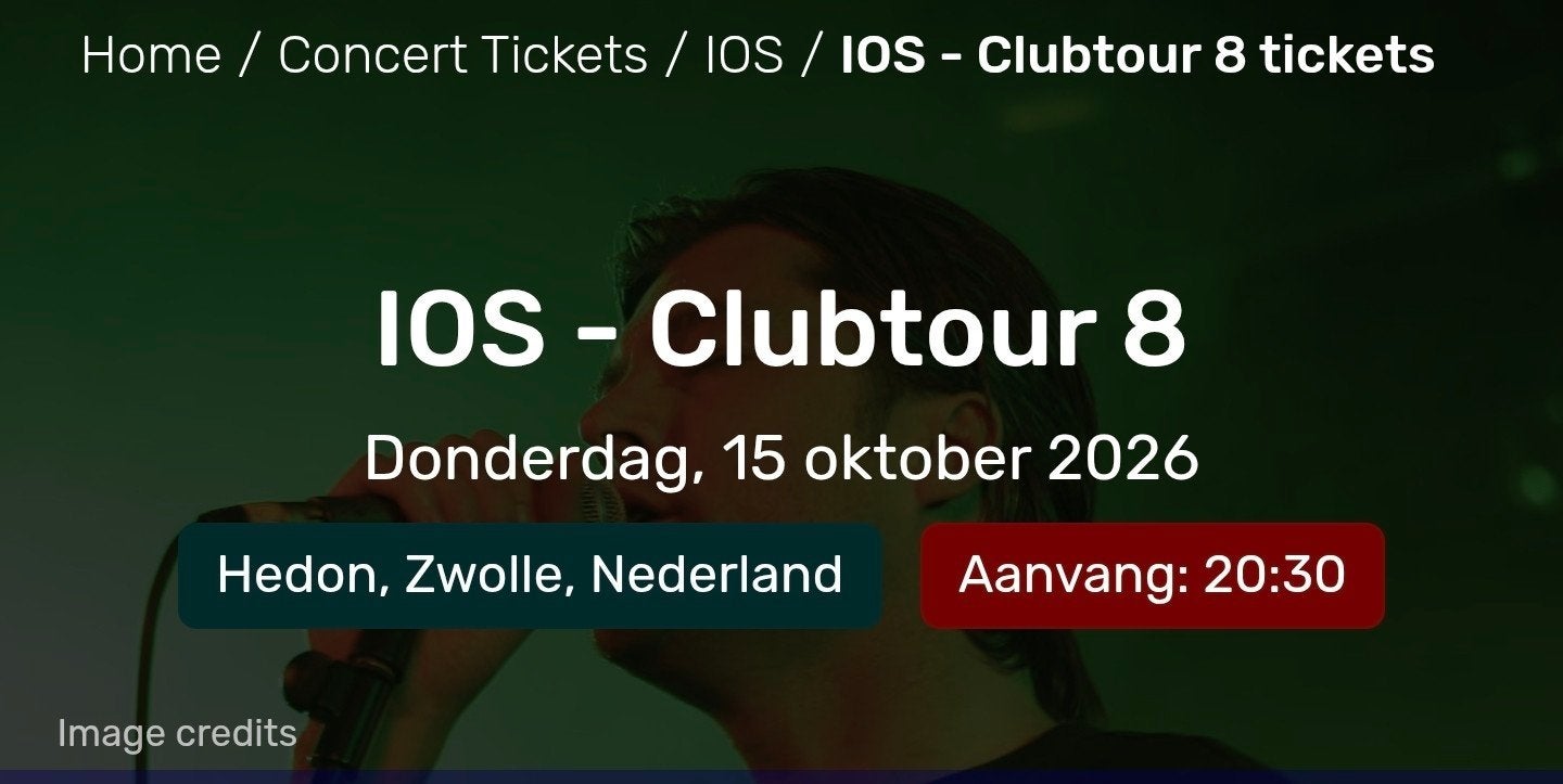 concert kaartjes ios, Twee personen, Oktober