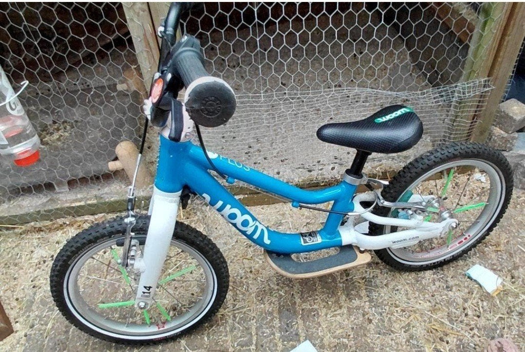 Woom 1 Go Loopfiets 14 inch - Lichtgewicht en Veilig, Ophalen, Gebruikt, Velgrem, Minder dan 16 inch