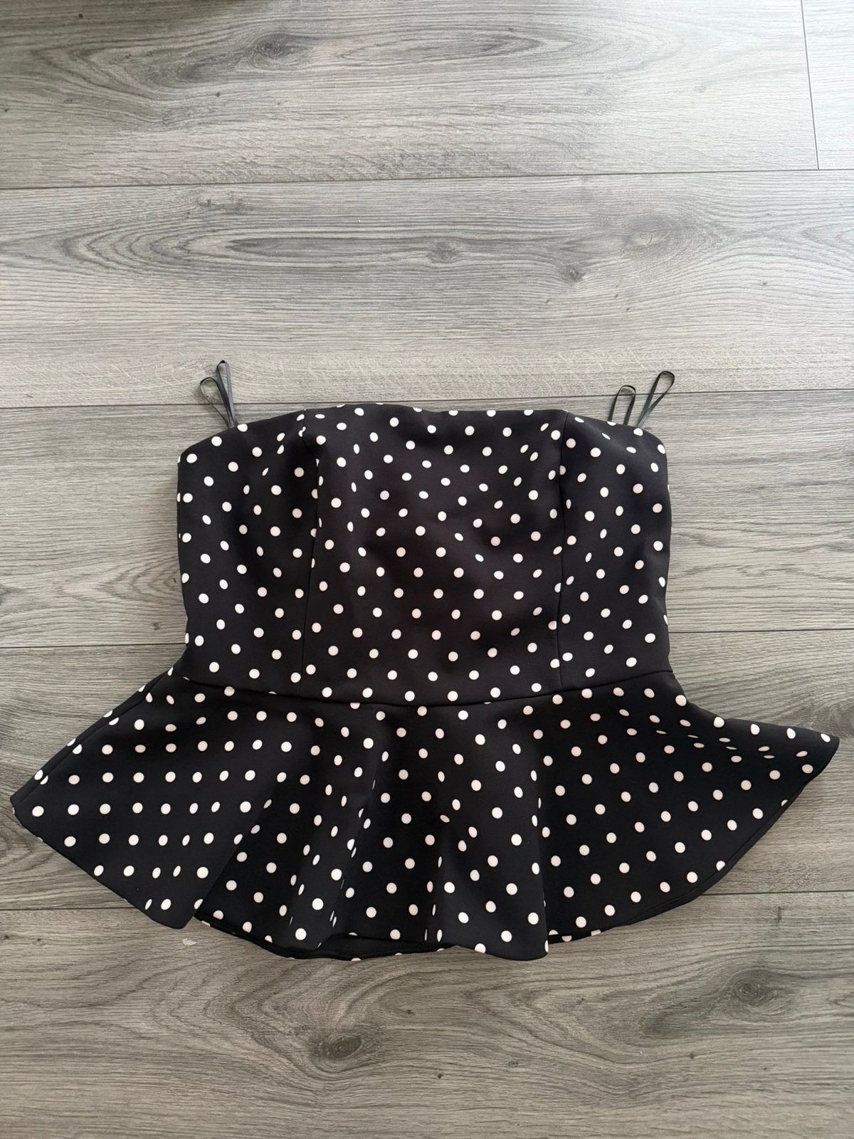 Zara polka dots top, Verzenden, Zwart, Maat 42/44 (L), Nieuw