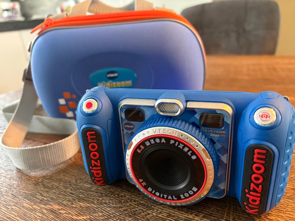 VTech Kidizoom Duo DX Camera met beschermhoes, Ophalen of Verzenden, Zo goed als nieuw, Jongen of Meisje