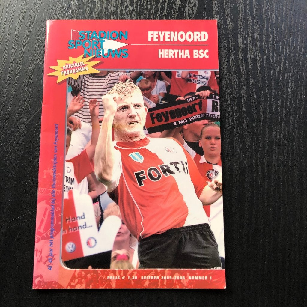 ⚽ Programma oefenduel Feyenoord - Hertha Bsc 2005 ⚽, Verzamelen, Sportartikelen en Voetbal, Ophalen of Verzenden, Feyenoord, Boek of Tijdschrift