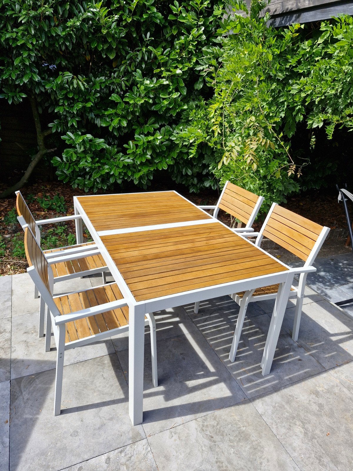 Ikea tuinset met 4 stoelen, Tuin en Terras, Tuinsets en Loungesets, Ophalen, 4 zitplaatsen, Aluminium, Zo goed als nieuw