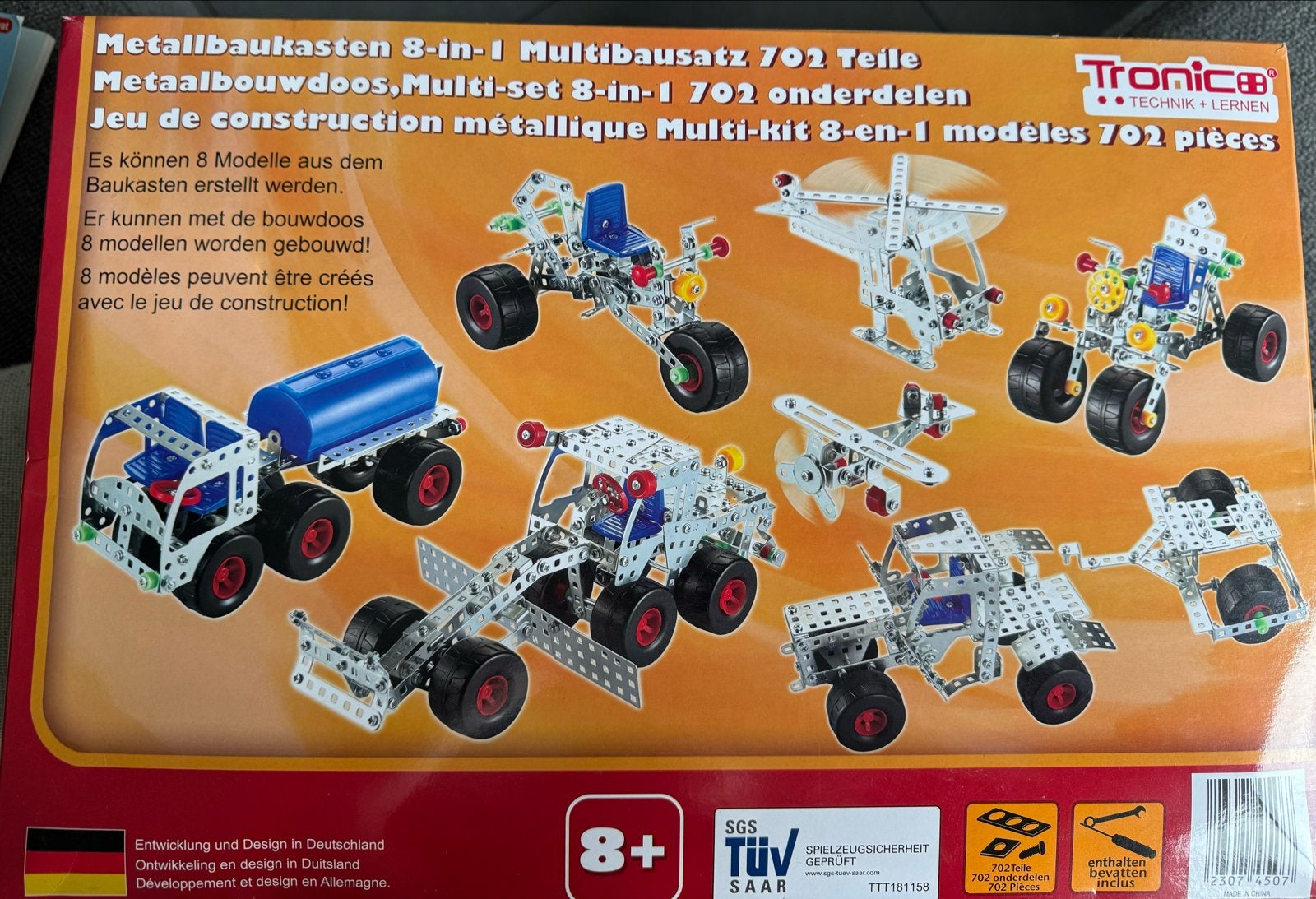 Tronic Technik + Lernen Metaalbouwdoos 8-in-1, 702 onderdele, Ophalen of Verzenden, Zo goed als nieuw, Overige merken