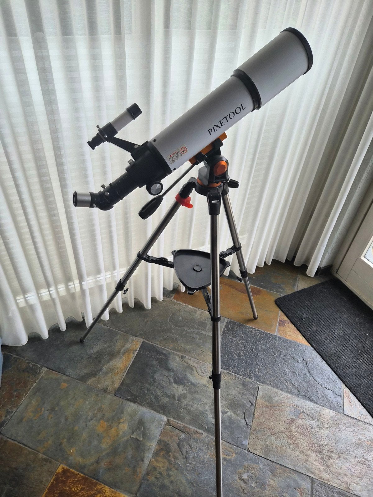Pixetool Telescoop met 625x vergroting en accessoires, Ophalen, Lenzentelescoop (refractor), 80 tot 200 mm, Met statief