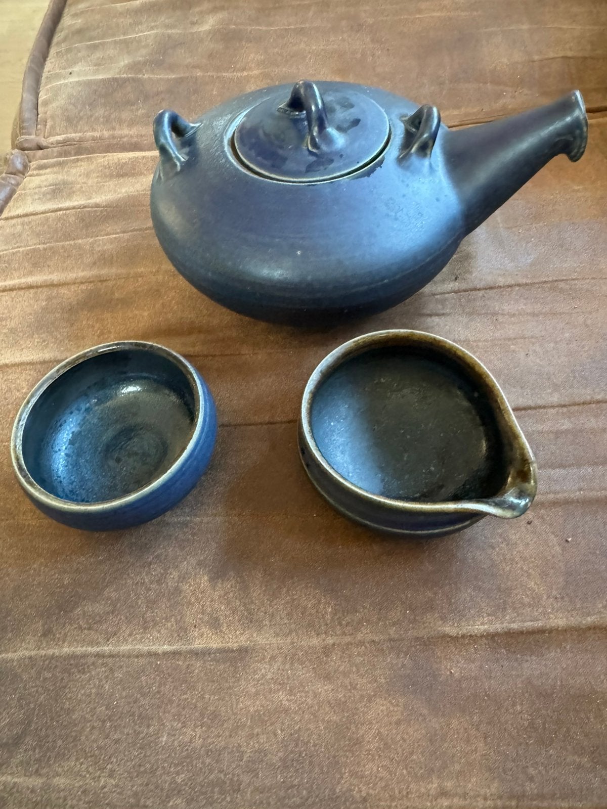 Japanse Kyusu theeset (Hiragata model) – Studio Pottery, Ophalen of Verzenden