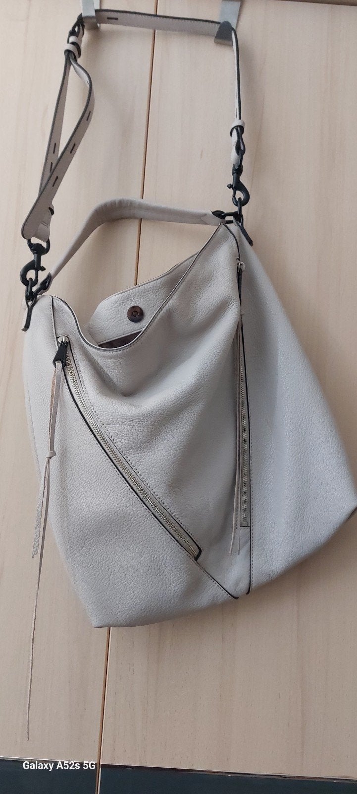 Modieus en elegante kwaliteits leren schouder/handtas, Ophalen, Nieuw, Grijs, Shopper