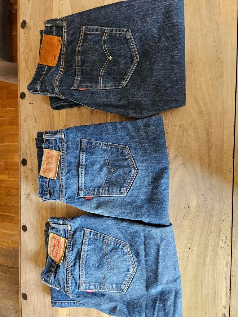 3 Keer Levis 501, Verzenden, Zo goed als nieuw, Blauw, W33 - W34 (confectie 48/50)