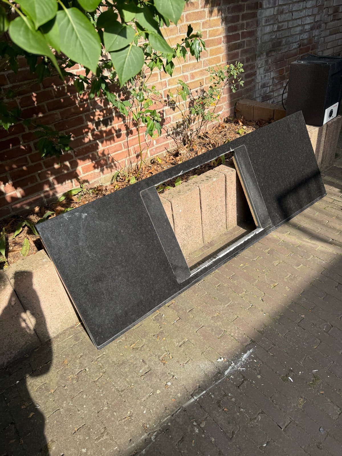 Twee Zwarte granieten keukenbladen met uitsparing, Ophalen, Zwart, Steen/keramiek, Overige typen