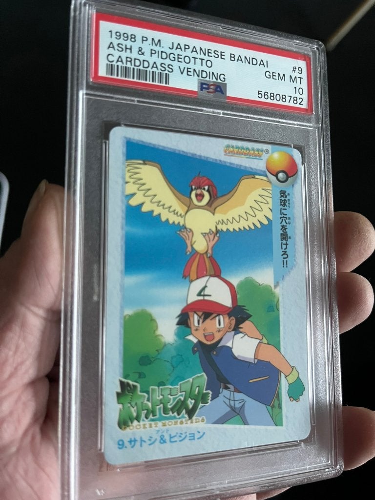 PSA 10 Pokemon 1998 Japanese Bandai ASH&Pidgeotto Vending 9, Ophalen of Verzenden, Nieuw, Losse kaart